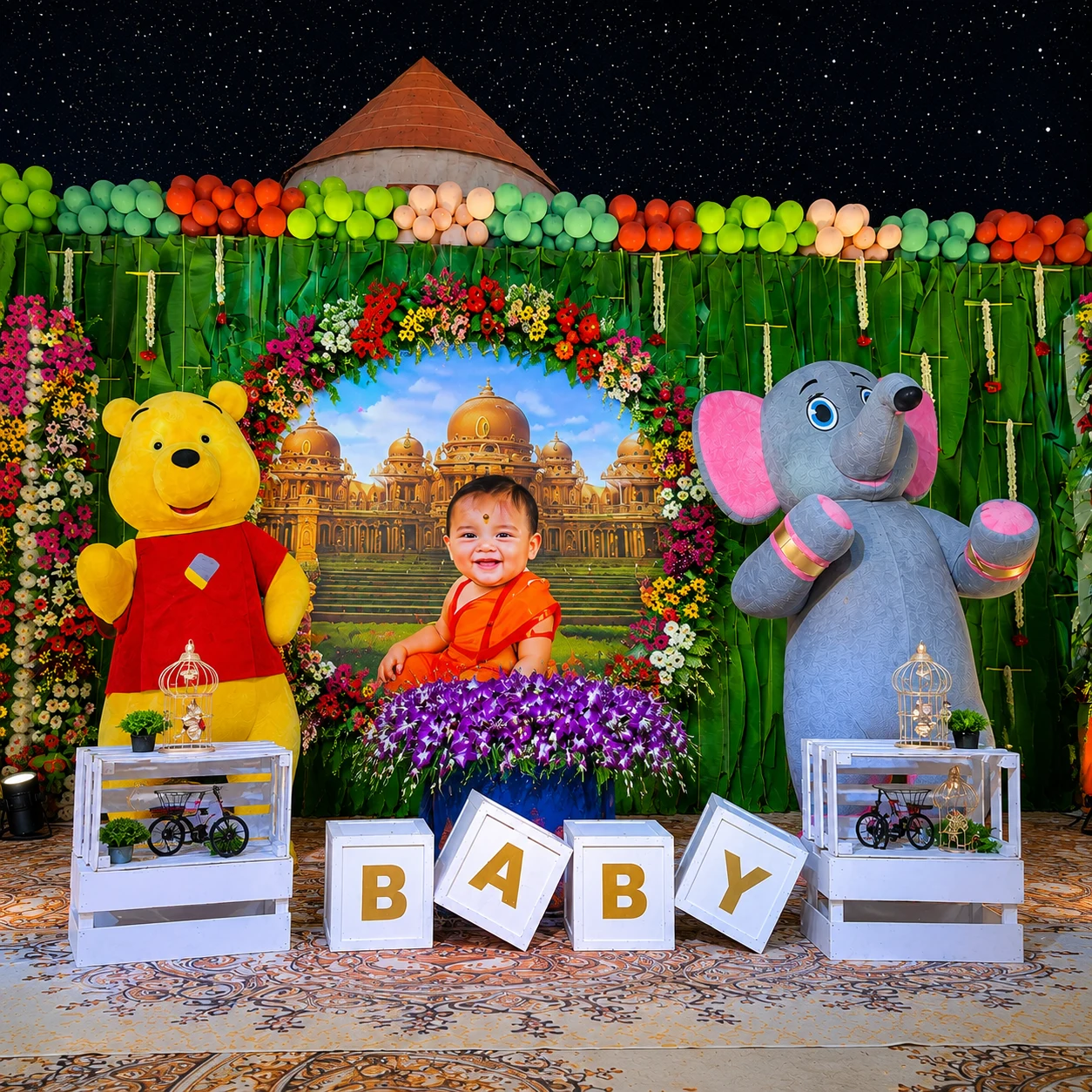 Baby Birthday stage decoration by DFD wedding & Events